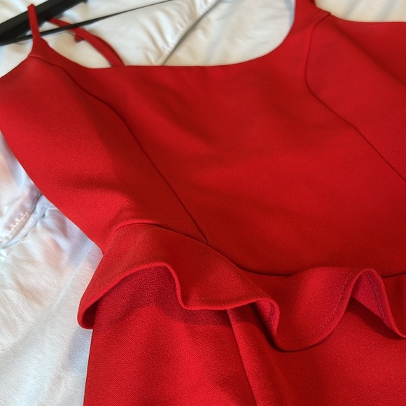 Red Ruffle Mini Dress - Picture 4 of 5